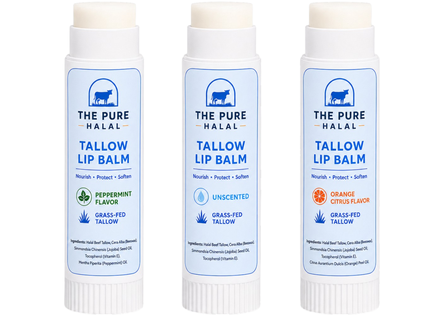 Halal Tallow Lip Balm (Pack Of 3)